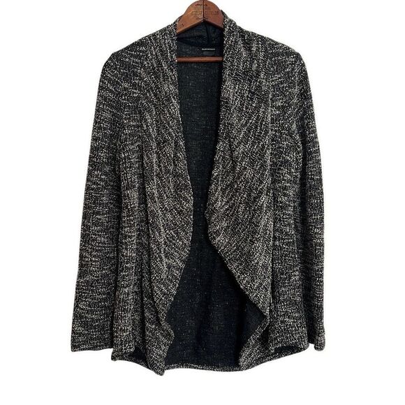 Club Monaco Kiki Drape Open Front Boucle Textured Cardigan Sweater Black Size XS - Picture 1 of 9